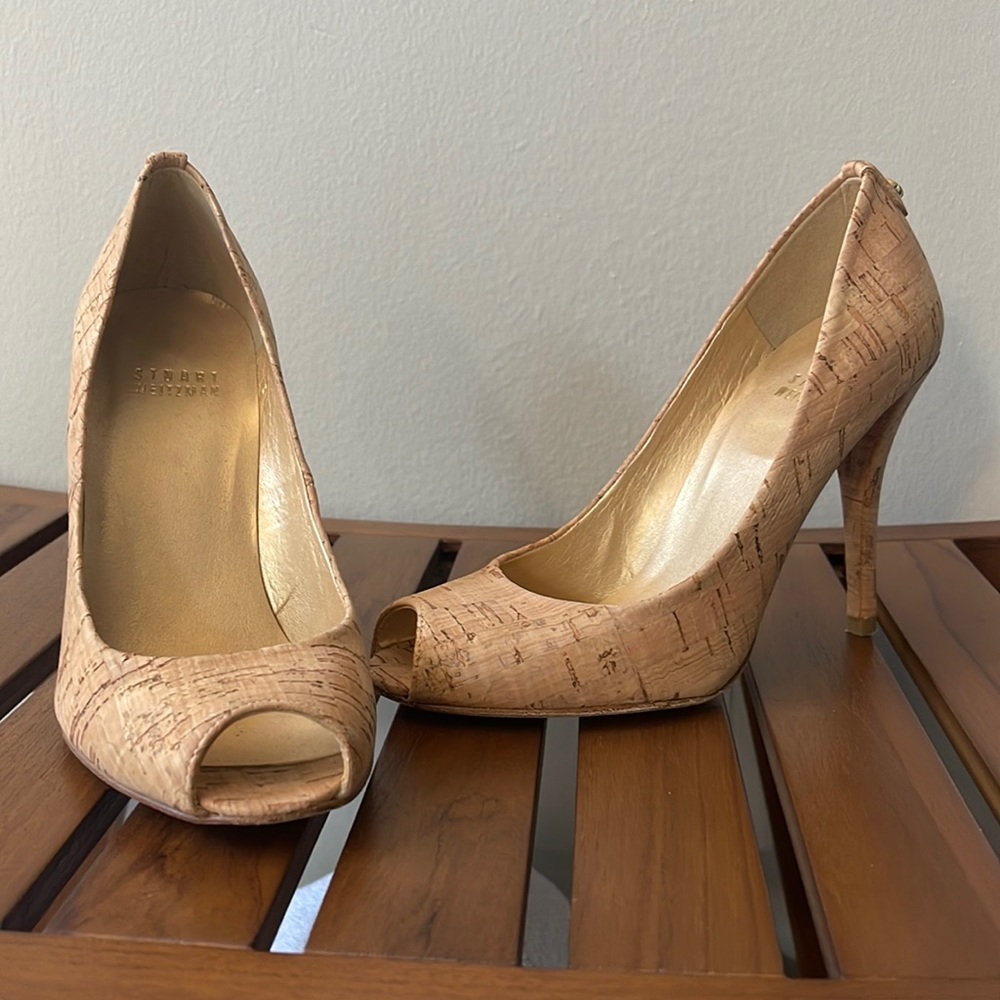 Stuart Weitzman cork heels, size 6